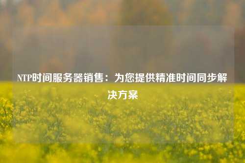 NTP時間服務器銷售：為您提供精準時間同步解決方案